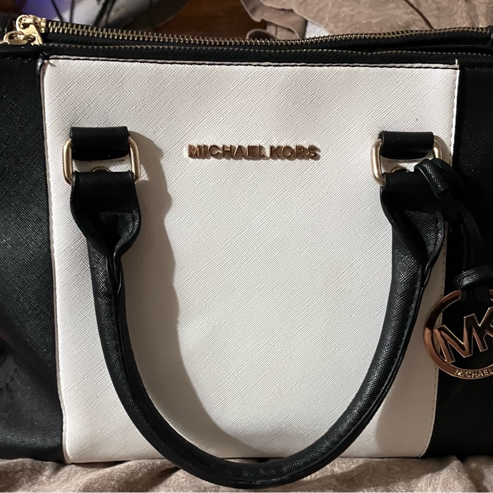 Michael Kors Black and White Satchel